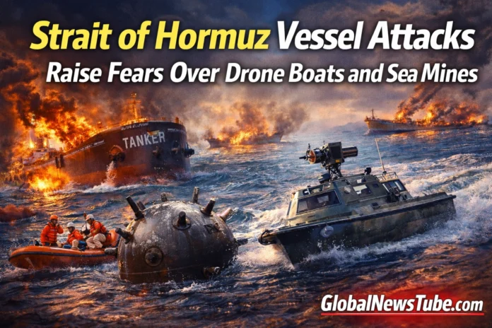 Strait of Hormuz Vessel Attacks Raise Fears Over Drone Boats and Sea Mines | globalnewstube.com