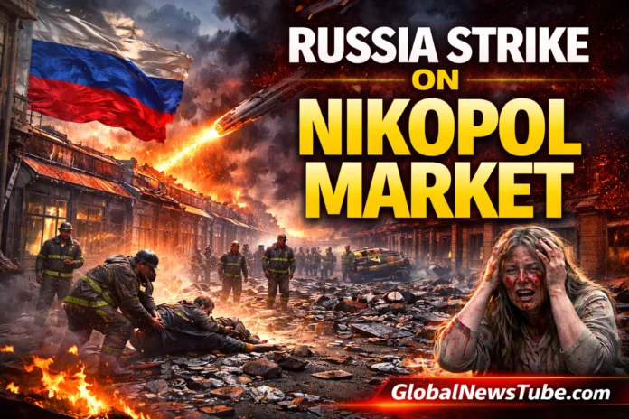 Ukraine War 2026 Russian Strike on Nikopol Market | globalnewstube.com