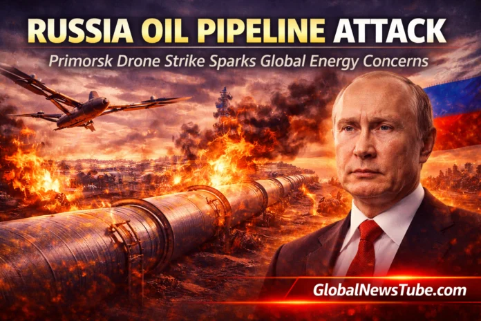 Russia Oil Pipeline Attack Primorsk Drone Strike Sparks Global Energy Concerns | globalnewstube.com