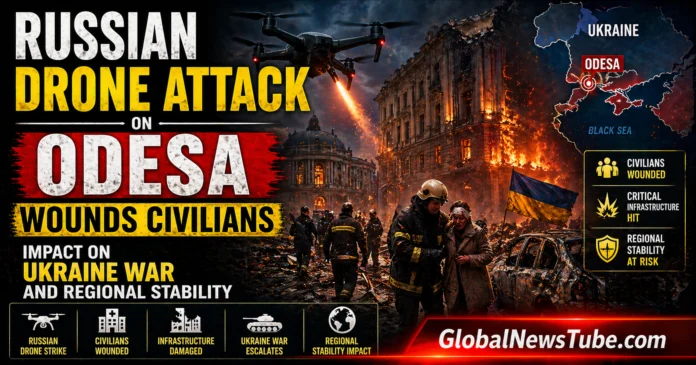 Russian Drone Attack on Odesa Wounds Civilians Impact on Ukraine War and Regional Stability | globalnewstube.com