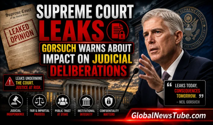 Supreme Court Leaks Gorsuch Warns About Impact on Judicial Deliberations | globalnewstube.com