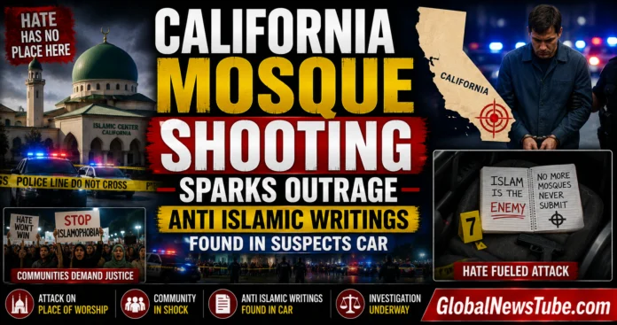 California Mosque Shooting Sparks Outrage as Anti Islamic Writings Found in Suspects Car | globalnewstube.com