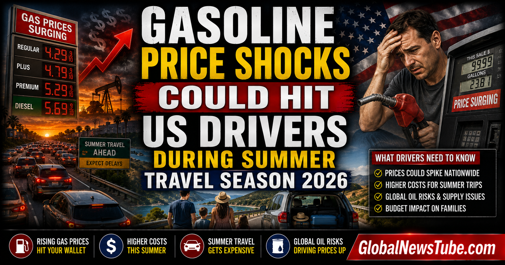 Gasoline Price Shocks Could Hit US Drivers During Summer Travel Season 2026 | globalnewstube.com Gasoline Price Shocks Could Hit US Drivers During Summer Travel Season 2026 | globalnewstube.com