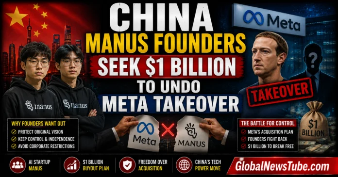 China Manus Founders Seek $1 Billion to Undo Meta Takeover | globalnewstube.com